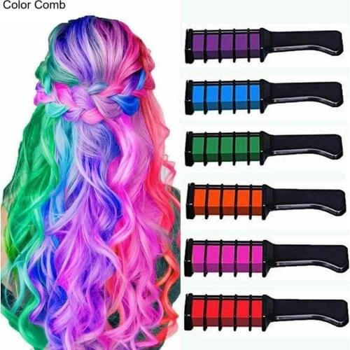Convenient Non-toxic One-time Mini Hair Color Comb Colorful Dye Cream Kits Temporary Party Cosplay Salon Hair Wax Styling Tool