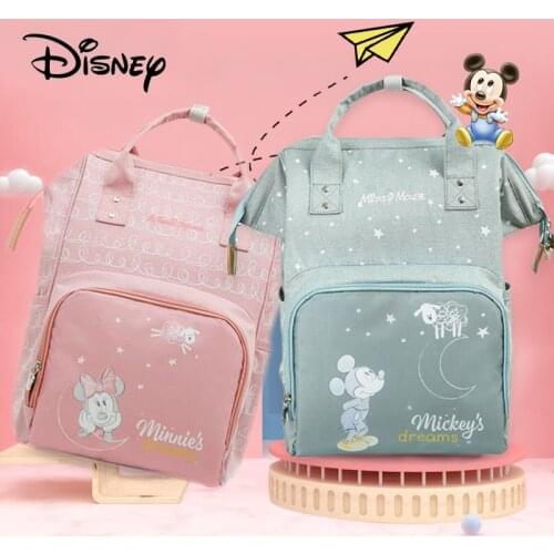 Disney Mickey Minnie Diaper Bags Waterproof Backpack Mummy Bag Pregnant Woman Baby Care Bag Baby Diaper Bags Travel Organizer