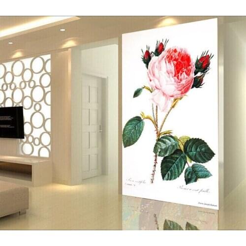 Custom papel DE parede 3 d,rose painted canvas for the living room bedroom TV background wall waterproof wallpaper