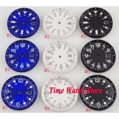 High quality 33mm watch dial Parts date window fit for ETA 2824 2836 MIYOTA 8215 821A Mingzhu DG 2813 Movement Luminous