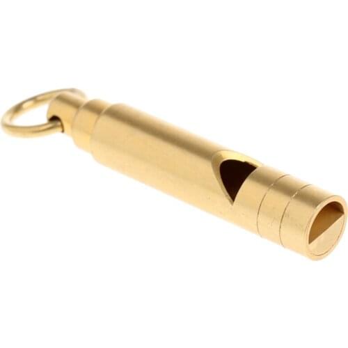 High brass Mini Pocket Safety Survival Whistle Key Chain for Outdoor Camping Emergency Use