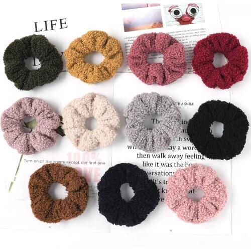 2020 Hair Accessories For Women Woolen Hair Skrunchy Teddy Puppy Hair Pattern Scrunches For Girls All Match Hair Rope