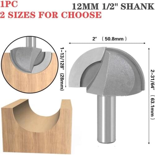 1pc 12.7mm 1/2 Inch Shank Ball Nose End Mills Double Edging Wood Router Bit Milling Cutters For Wood Wood Cove Box Bit