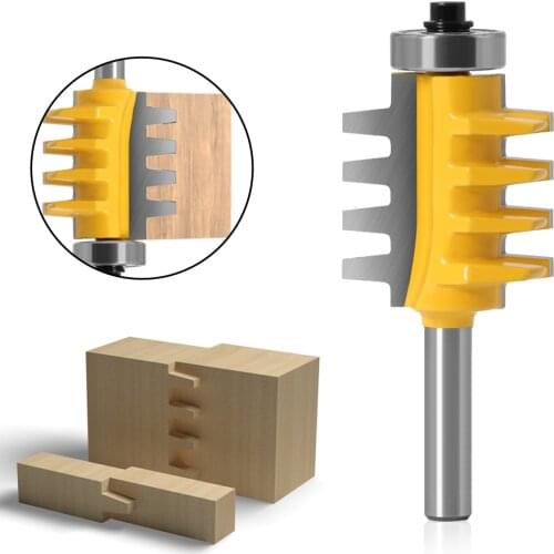 Quality 1pc 8mm Shank Cone Tenon Woodwork Cutter Wood Power Router Cutter Tools Rail Reversible Finger Joint Glue Router Bit