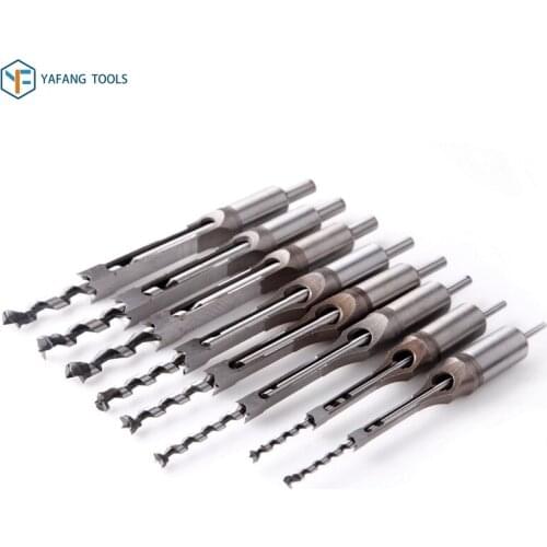 1PCS HSS Square Hole Twist Drill Bit Mortising Chisel Hole Saw Woodworking Drilling Tool Kit Power Tools