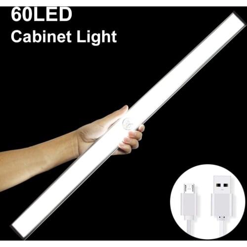 24 40 60 LED Closet Light USB Rechargeable Stick-on Motion Sensor Wardrobe Bedroom Decor Closet Room Light with Magnetic Strip