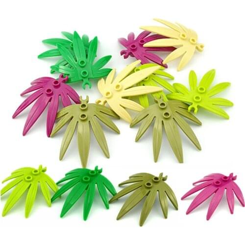 30pcs DIY Leaves Building Blocks Set Plant Tree Grass Flower Banana leaf City Accessories Building Blocks Garden DIY Bricks
