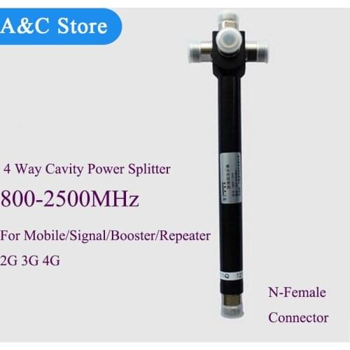 4 way power divider cavity power splitter 800-2500MHz for Wifi repeater 2G 3G 4G GSM CDMA 4G signal booster N-Female connector