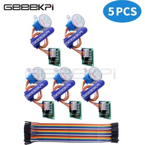 5pcs ULN2003AN 28BYJ-48 5V Reduction Step Motor Gear Stepper Motor 4 Phase Step Motor for arduino 5pcs Motor +5pcs Board