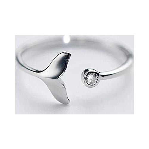 925 Sterling Silver Rings For Women dolphin Open Ring Hypoallergenic Sterling Silver Jewelry Gifts For Girls
