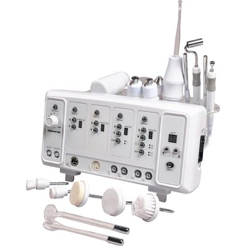 6 in 1 Skin Care Beauty Device High Frequency Facial Machine Ultrasonic Soundwave Sonophoresis Massage Deeping Cleaning Brush