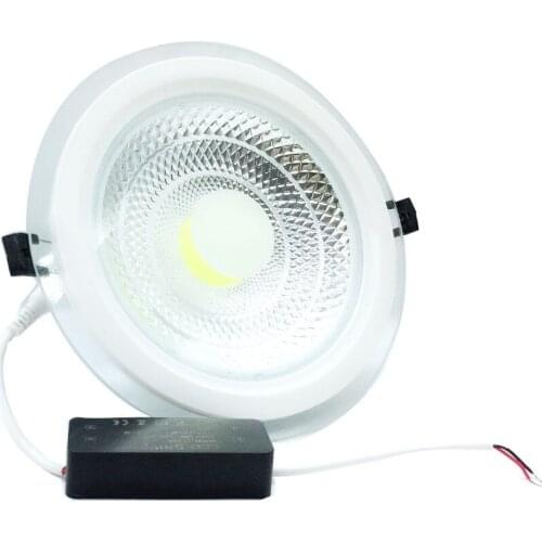 Free Shipping 25W Round/Square Glass LED Downlight Recessed COB LED Panel Light Spot Ceiling Down Light Warm/Natural/Cold White