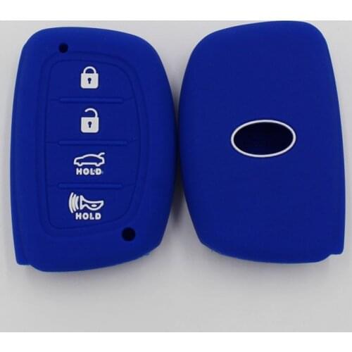 4PC Silicone Car Key Cover FOB Case For Hyundai Ix35 Tucson Accent Santa Fe Solaris ELANTRA Azera 2018 Keyless 5 Buttons Key