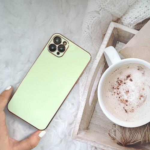 Luxruy Square Plated Case for iPhone 11 Pro Max XR 7 8 Plus XS X Silicone Mint Gold Electroplate Cover SE 2020 12 Pro Max Coque