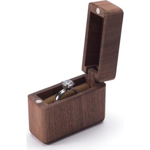 Wood Wooden case ring holder jewellery organizer women men wedding designer jewelry boxes and packing gift craft for couples
