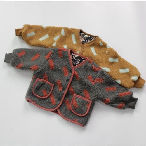 5490 Baby Kids Coat Autumn Winter 2020 Loose Fleece Coat Boys And Girls Warm Clothes with Pockets 1-9 Years Kids Warm Outwear