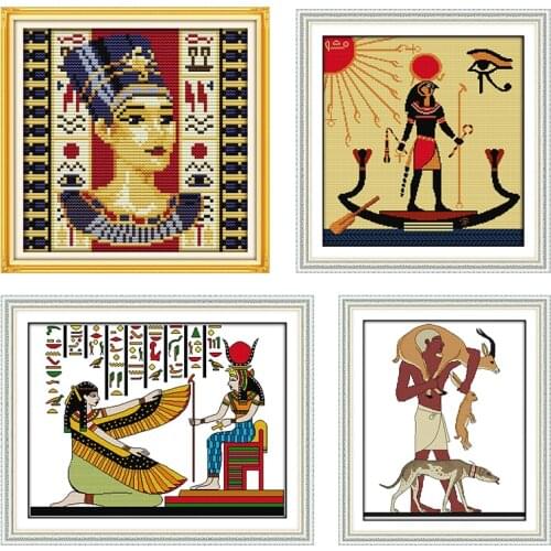 Joy Sunday Stamped Egyptian Cross-Stitch Kits Printed 11CT 14CT Painting Counted Patterns Crafts Decor Embroidery Needlework Set