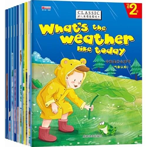 10 Books Child English Picture Book Reading English Enlightenment Story Bilingual Book for Kids Age 3-8 Years Old Bedtime Story