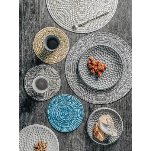 1pc Round Placemat Table Nordic thermal insulation Mats Western anti-hot Tea Cup Tray Mat Kitchen Accessories Decoration