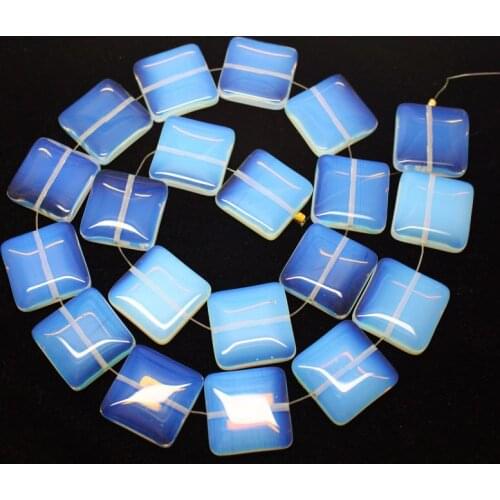 Mini. order is $7! 20mm Natural Opal Square Loose Beads 15