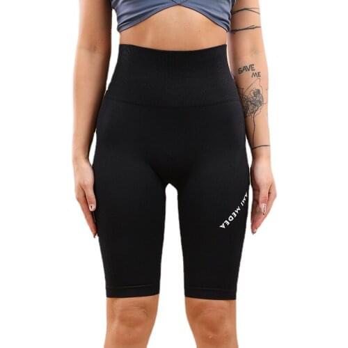 Fashion Letters Printed Woman Shorts Casual Stretchy High Waist Fitness Women Tight Running Shorts