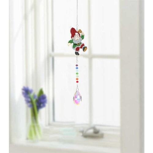 DIY 5D Diamond Painting Kit for Adult Christmas Snowman Santa Claus Wind Chime