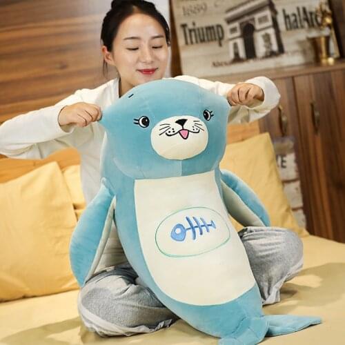 New Super soft 50-80CM Soft Sea Lion Plush Toys World Animal Seal Stuffed Doll Baby Sleeping Pillow Kids Girls Gifts