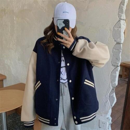 New Women Zip-up Hoodie Oversized Sweatshirt Varsity Baseball Jacket Unisex Hiphop Streetwear Female Loose Coat Casual Tops