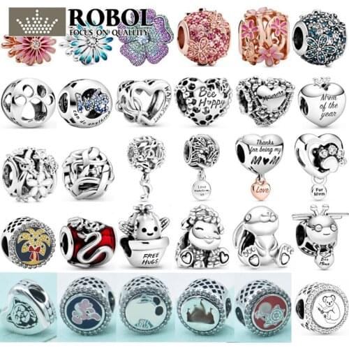 PBD ZZ 03 925 Sterling Silver Charm Beads with Original Logo for Ladies Jewelry Gifts The Charm Of Exquisite Flower Series