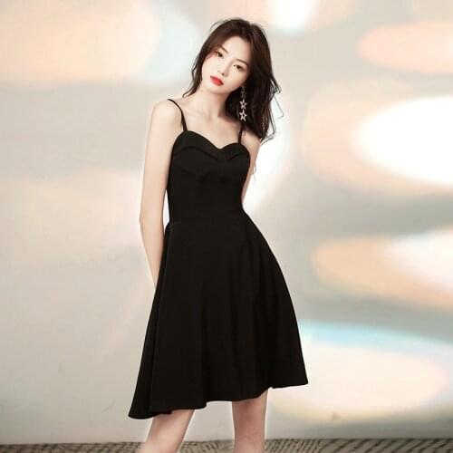 Special Occasion Dress Vintage V-Neck Sleeveless Spaghetti Strap Luxury Black Backless A-Line Satin Elegant Women Prom Gown E985