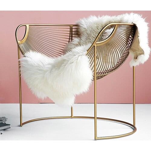Nordic Small Sofa Chair Lazy Leisure Creative Simple Hollow Golden Armchair Accent Chairs for Living Room Chairs For Bedroom