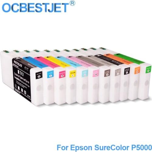 11Colors/Set T9131-T9139 T913A T913B Compatible Ink Cartridge Filled With Pigment Ink For Epson SureColor P5000 Printer 200ML