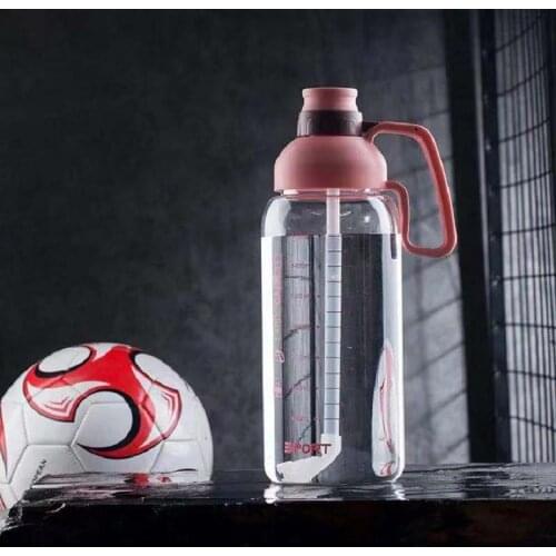 1.8L Sport Water Bottles Portable Gym Anti-fall Leak-proof Large Capacity Kettle With Straw Plastic Water Drinking Bottle
