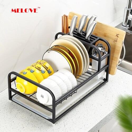 Stainless Steel Dish Drying Rack with Drainboard Drainer Kitchen Duty Countertop Utensil Organizer Storage Plate Shelf