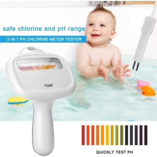 2 In 1 PH Chlorine Meter Tester PH Tester Chlorine Water Quality Testing Device Tools For Pool Aquarium Portable Drinking Water