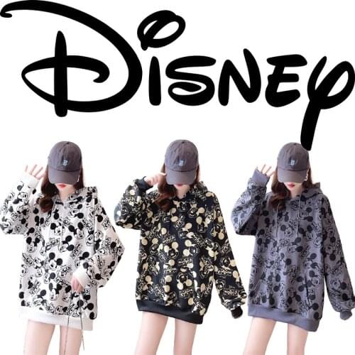 Disney Mickey Mouse Hoodie Anime Print Long Sleeve Clothes Spring Autumn Hoodies Girl Hooded Sweatshirt Female Couples Casual