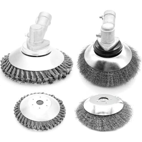 Universal Lawn Mower Grass Trimmer Head Twist Knot Brush Steel Wire Wheel Brush Disc Garden Tools for Lawnmower