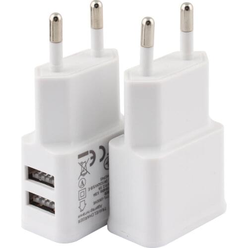 Mobile Phone Charger Dual USB EU Charger Plug Travel Wall Charger Adapter For iPhone 8 7 Samsung Xiaomi Universal Phone Charger