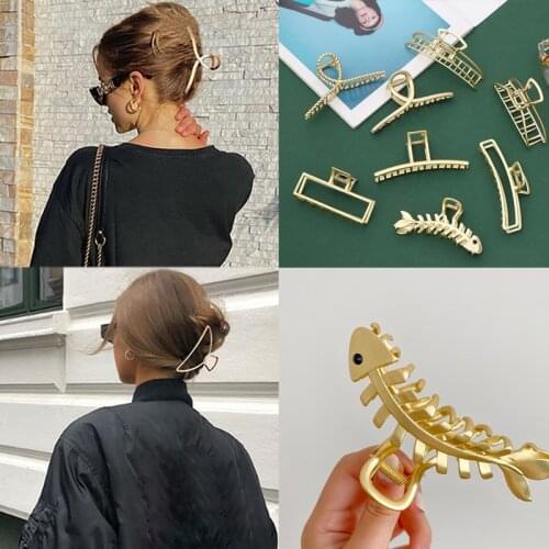 1/2PCS Korea Texture Metal Hair Claw Women Barrettes Hair clips Fashion Hairpins Ladies Hairgrip Headwear Hair Accessories