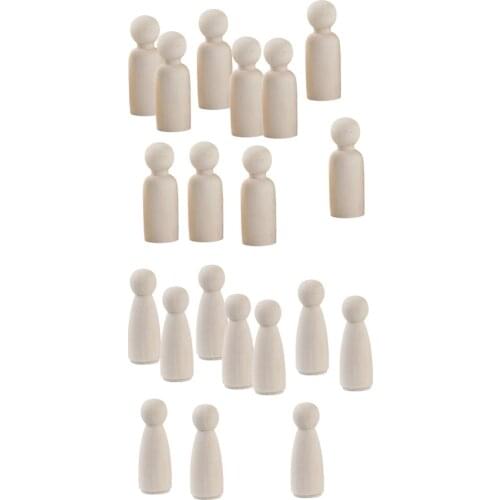 10 Pieces Natural Unfinished Wooden Peg Doll Body Quality People Shapes