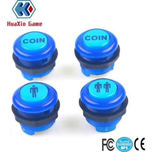 3x 30mm Arcade China LED Push Button Built-in Switch 5V Illuminated Buttons Automatic Discoloration For Arcade Joystick Parts