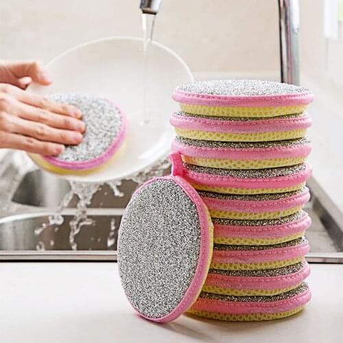 5/10 pcs Double Sides Cleaning Sponge Pan Pot Dish Clean Sponge Household Cleaning Tools Dishwashing Brushes kitchen items