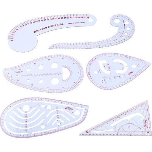 6Pcs New Arrivals Sewing French Curve Ruler Set Metric Measure Dressmaking Tailor Tool For Tailoring Crafts