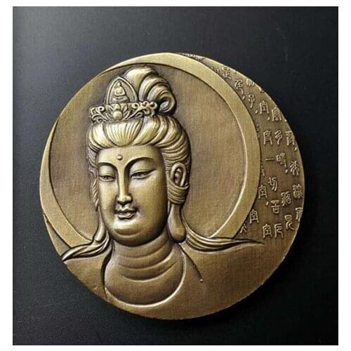 60MM Guanyin Avalokitesvara Bronze medal Shanghai Mint