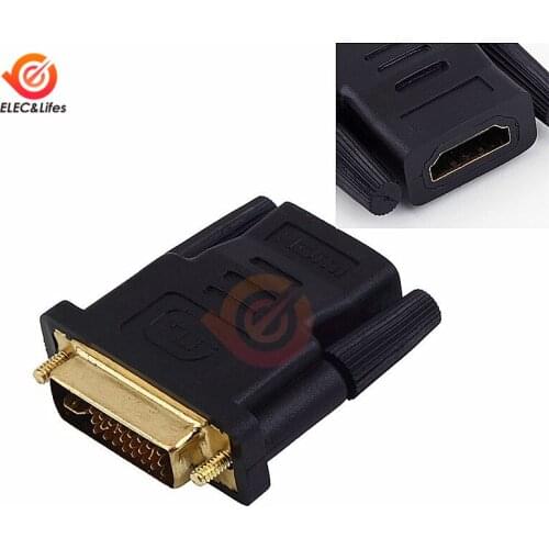 DVI 24+1 Male to HDMI Female Adapter M F Converter Gold Plated DVI 24+1 to HDMI Converter 1080P for PC PS3 Projector HDTV