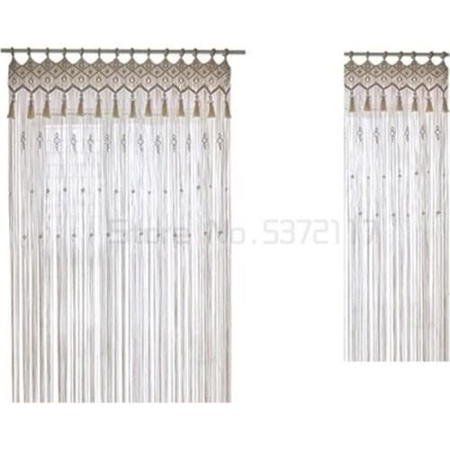Bohemian Handmade Macrame Curtain Bohemian Wedding Backdrop 200x85cm Cotton Rope Photo Backdrop Macrame Wall Hanging Tapestry