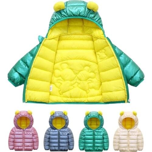 2020 autumn winter girls boys Down Jacket Coat new children cartoon down jacket warm hooded cotton Kids Jacket Outerwear