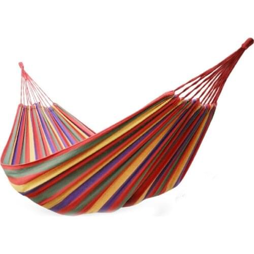 Portable Double Single Outdoor Equipment Camping Canvas Hammock Home Garden Hammock Travel Camping Swing With Rope Hammock