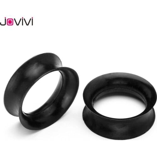 Jovivi 20mm Silicone Flexible Ear Flesh Tunnel Soft Gauge Plugs Piercing Ear Stretcher Expander Hollow Ear Piercing Jewelry
