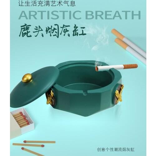 Creative North Europe Style Resin Ashtray Anti-Fly Ash With lip Hotel Home Living Room Ashtray Bathroom Bedroom KTV Room Ashtray